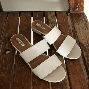 Halogen white mule sandals